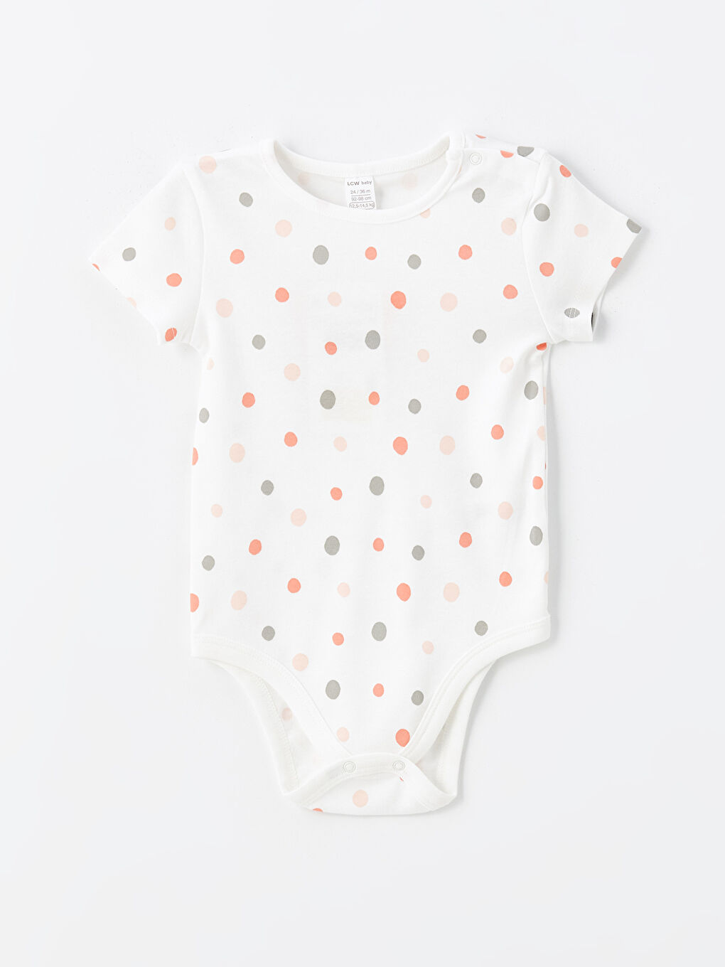 Beyaz Bisiklet Yaka Kısa Kollu Baskılı Erkek Bebek Çıtçıtlı Bodysuit-2