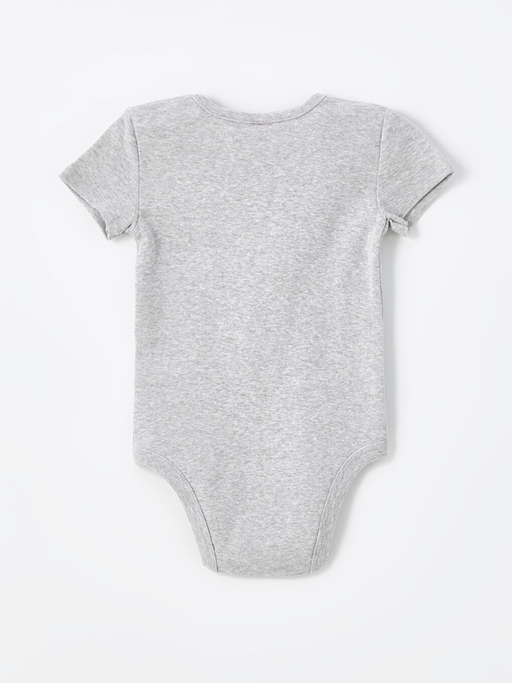 Beyaz Bisiklet Yaka Kısa Kollu Baskılı Erkek Bebek Çıtçıtlı Bodysuit-3