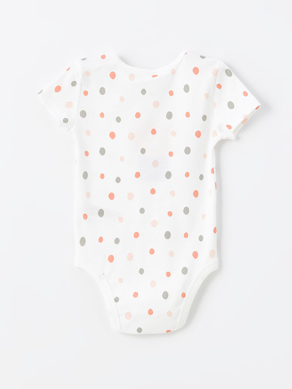 Beyaz Bisiklet Yaka Kısa Kollu Baskılı Erkek Bebek Çıtçıtlı Bodysuit-4