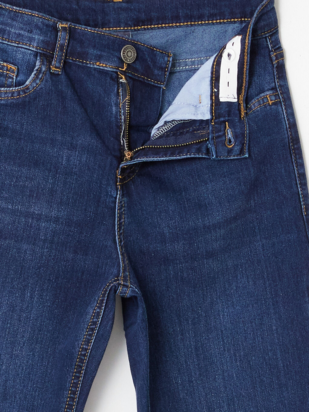 İndigo Beli Ayarlanabilir Lastikli Erkek Çocuk Jean Pantolon-2