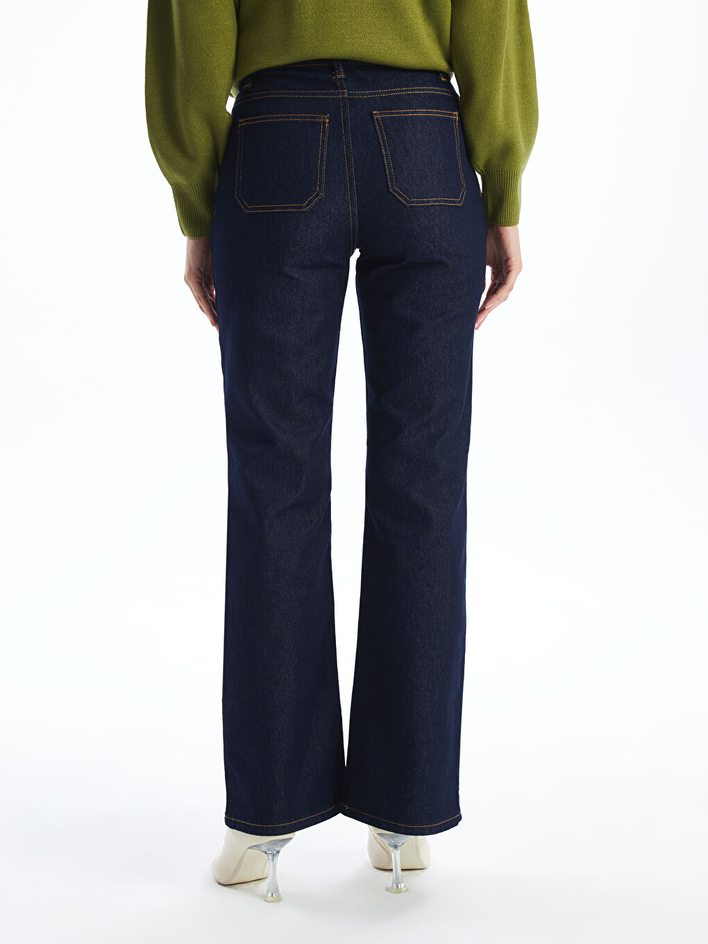 LCW Modest İndigo Mars Flare Kadın Jean Pantolon - 3