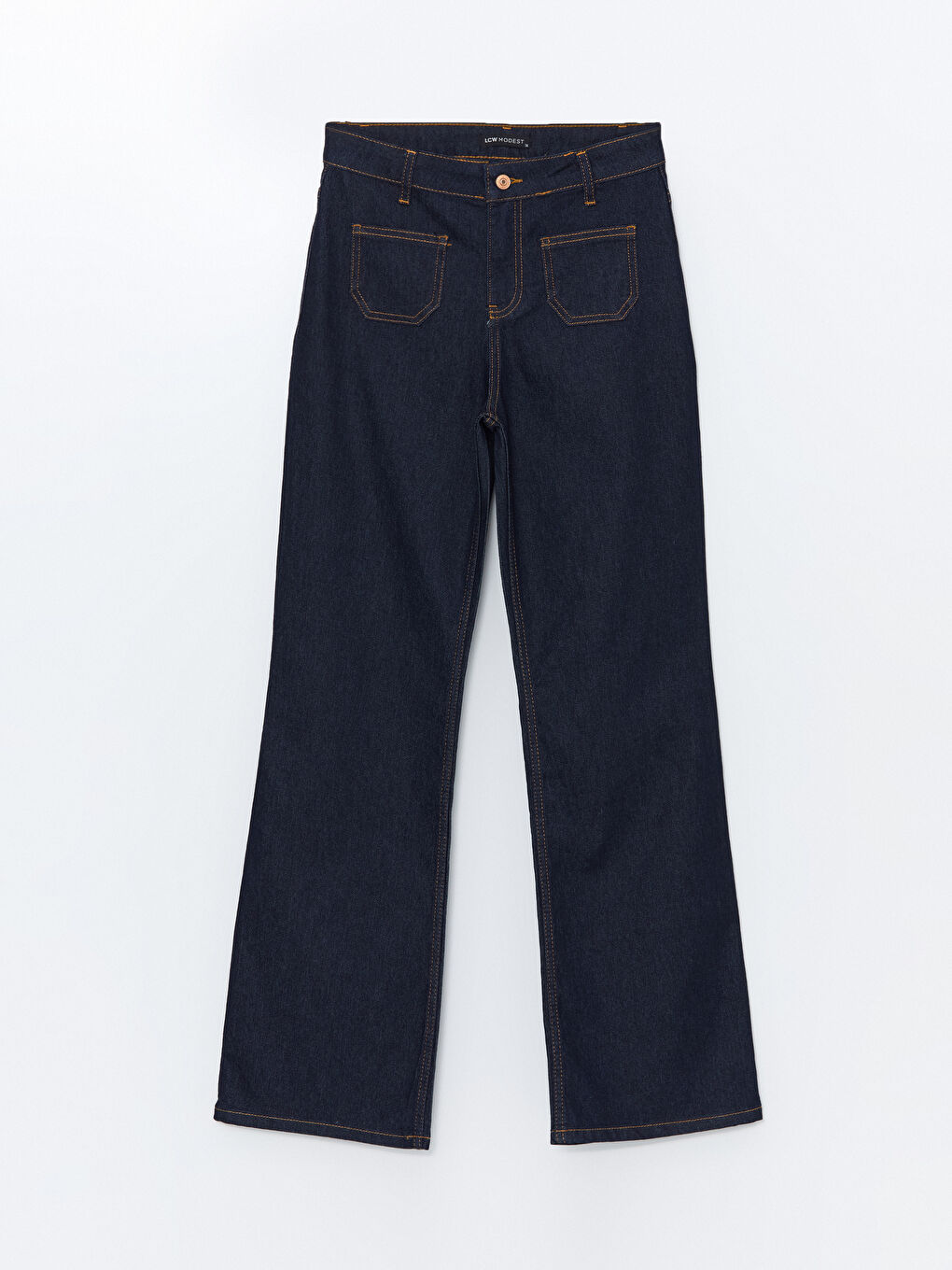 LCW Modest İndigo Mars Flare Kadın Jean Pantolon - 4