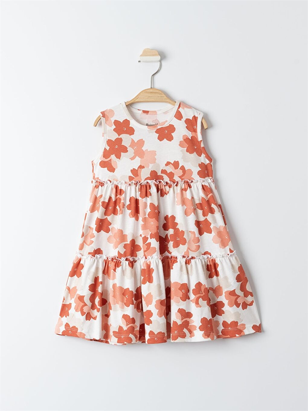 Pembe Bisiklet Yaka Baskılı Kız Bebek Elbise