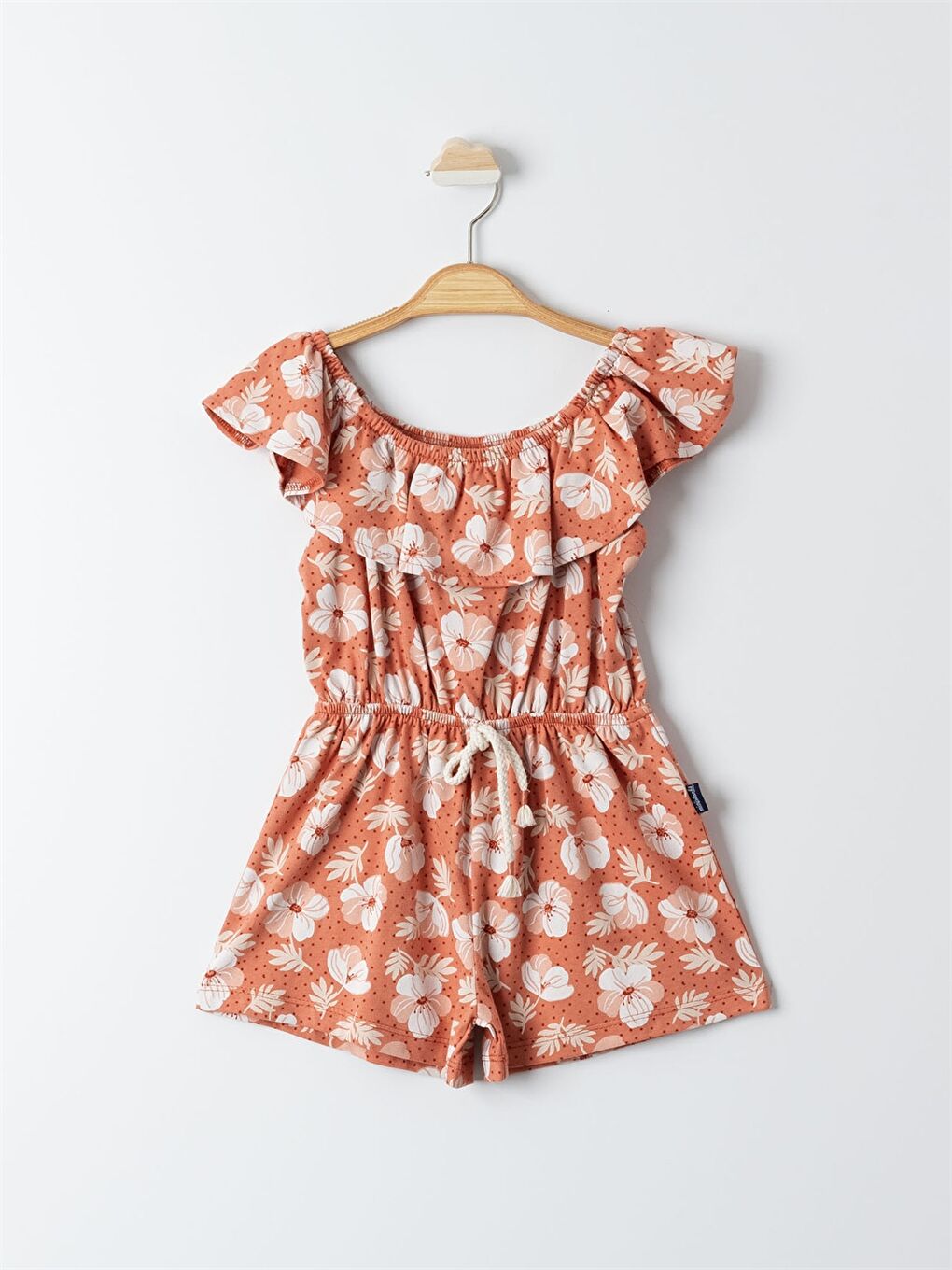 Kahverengi Bisiklet Yaka Kız Bebek Tulum