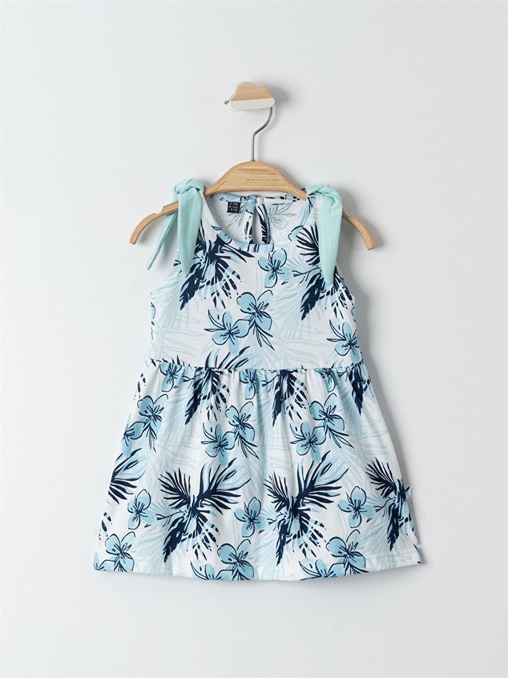 Yeşil Bisiklet Yaka Kız Bebek Elbise