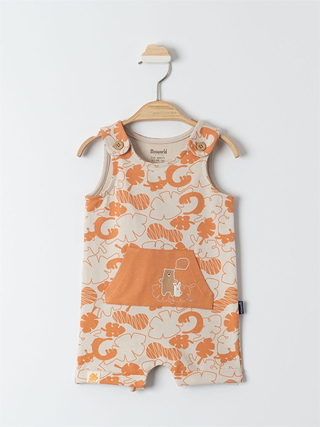 Kahverengi Bisiklet Yaka Erkek Bebek Tulum