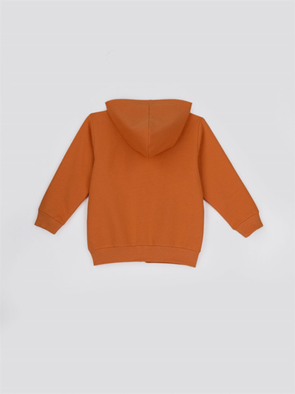 Turuncu Kapüşonlu Fermuarlı Erkek Bebek Sweatshirt-2