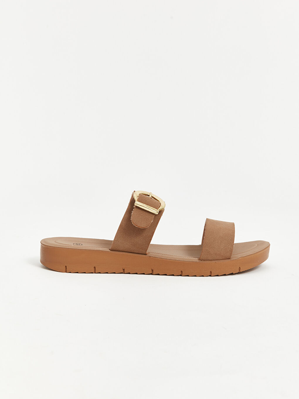 Bej Çift Bantlı Kadın Terlik-1