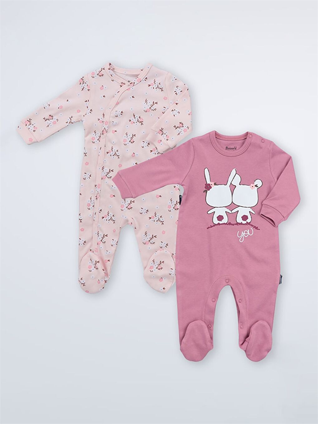 Mürdüm Bisiklet Yaka Kız Bebek Tulum 2'li