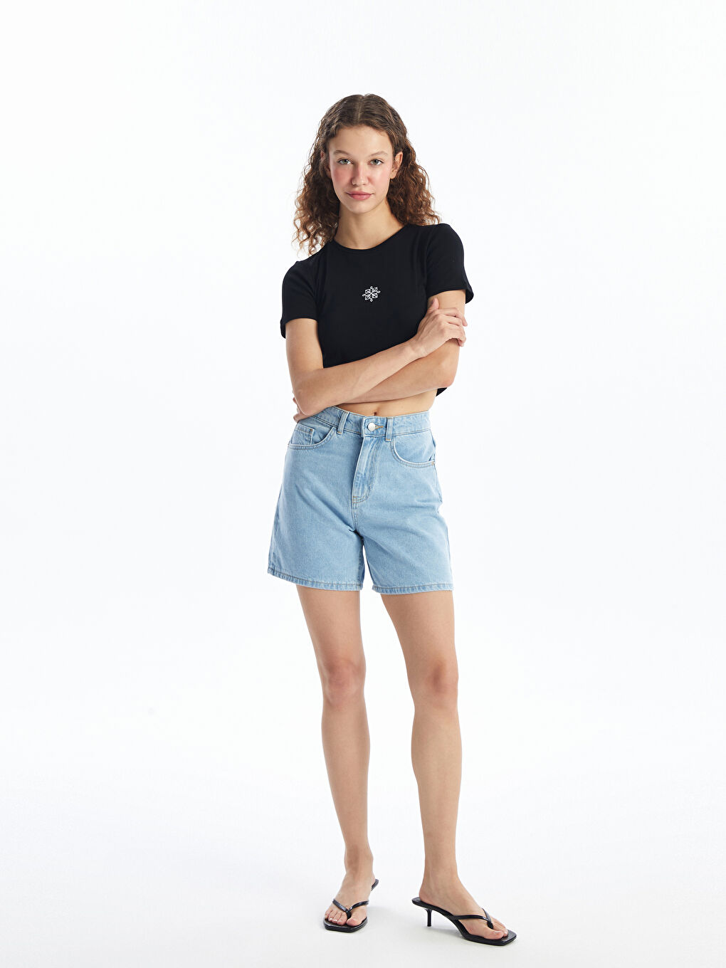 Standard Fit Women's Jean Shorts -S4MP76Z8-311