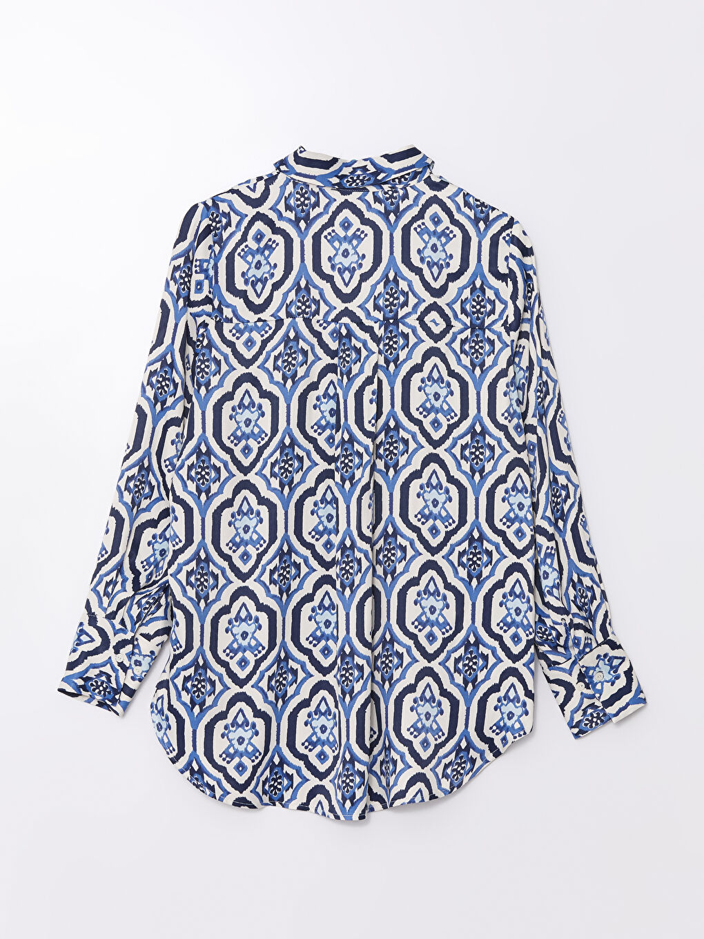 Patterned Long Sleeve Satin Women's Shirt -S4MQ55Z8-LQQ