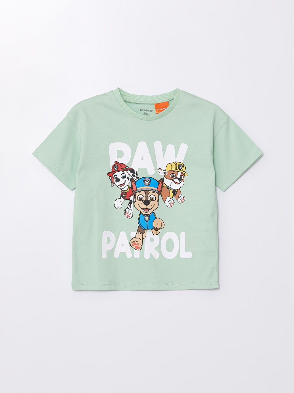 Crew Neck Short Sleeve Paw Patrol Printed Baby Boys' T-Shirt