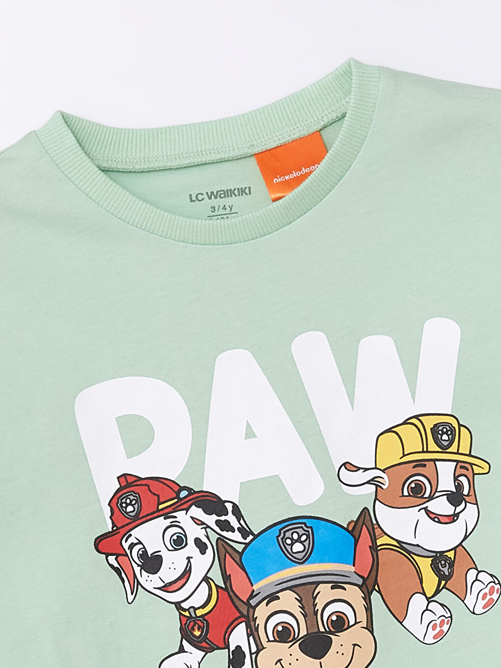 Crew Neck Short Sleeve Paw Patrol Printed Baby Boys' T-Shirt-1