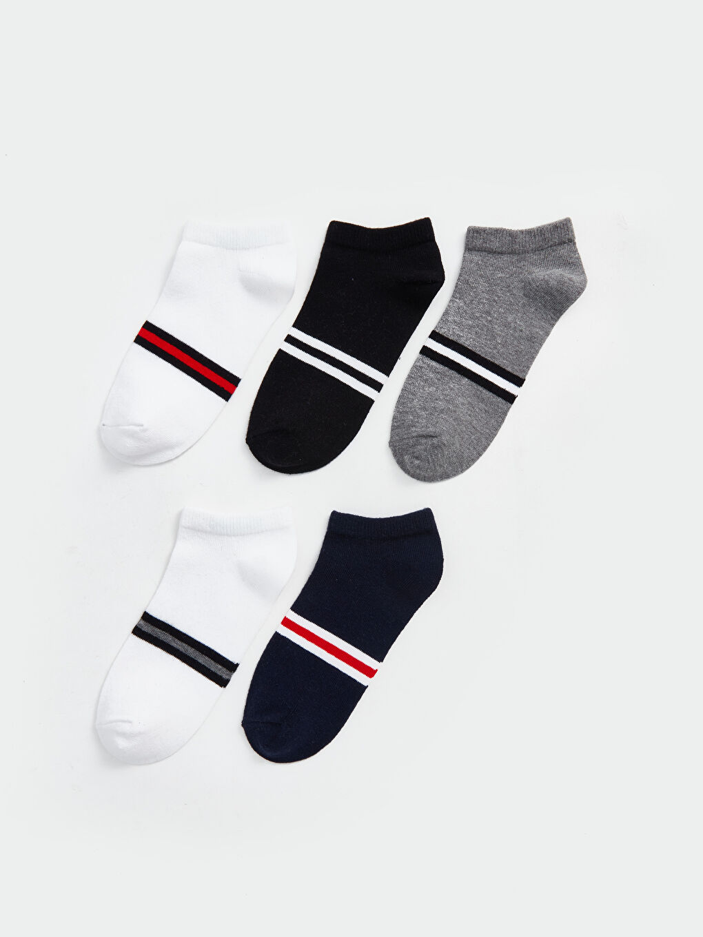 Karışık Çizgili Erkek Çocuk Patik Çorap 5'li