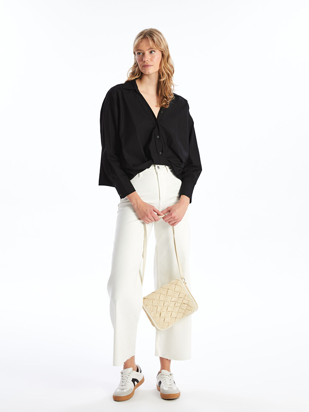LCW ACCESSORIES Patterned Straw Women's Shoulder Bag -S4MR91Z8-CR8