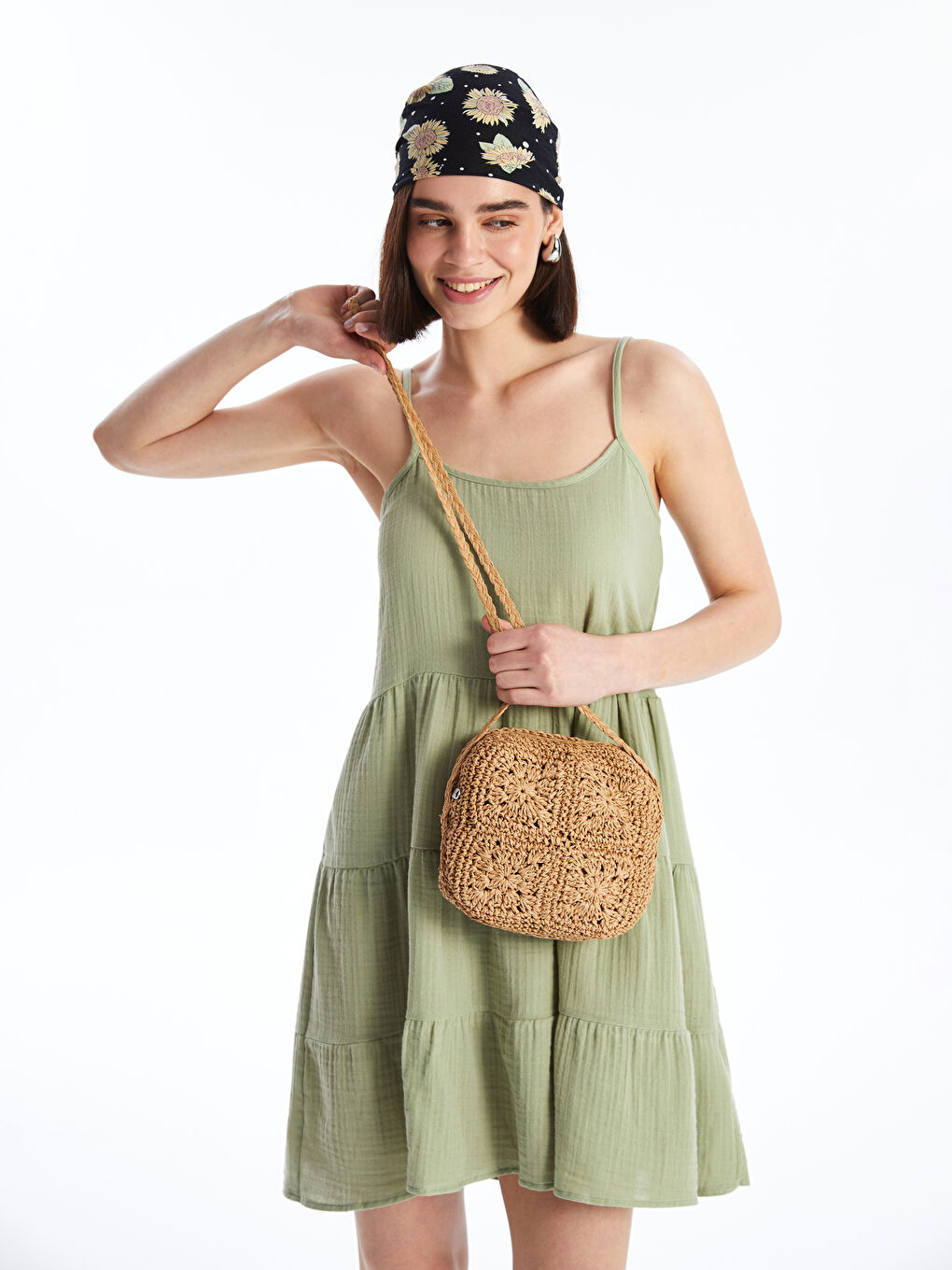 LCW ACCESSORIES Patterned Straw Women's Crossbody Bag -S4MR98Z8-QPX