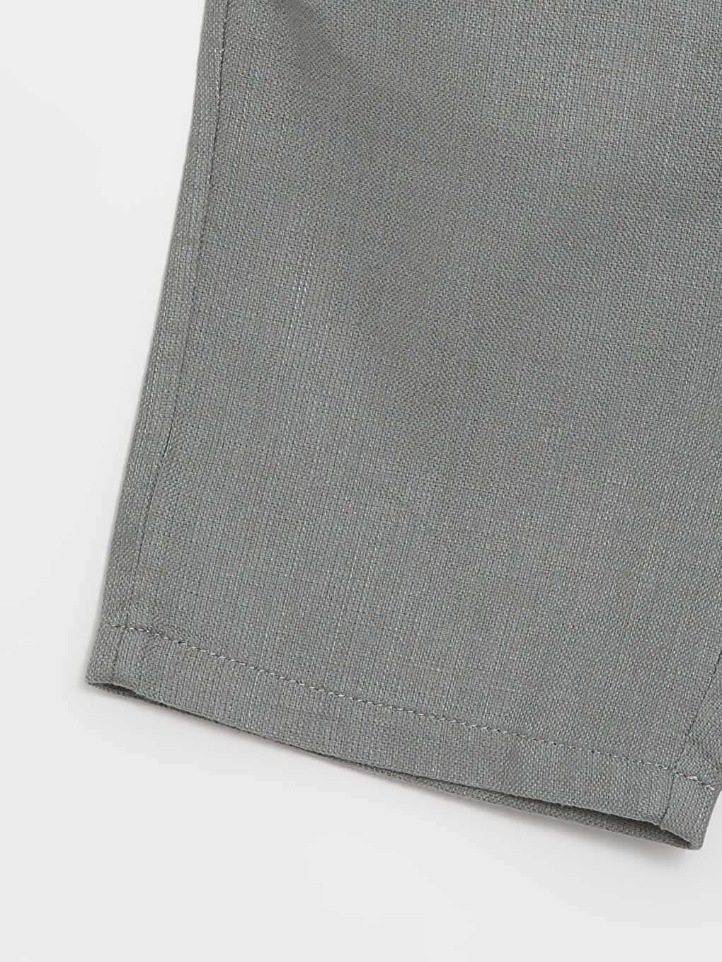 Yeşil Beli Lastikli Keten Görünümlü Erkek Çocuk Şort-1