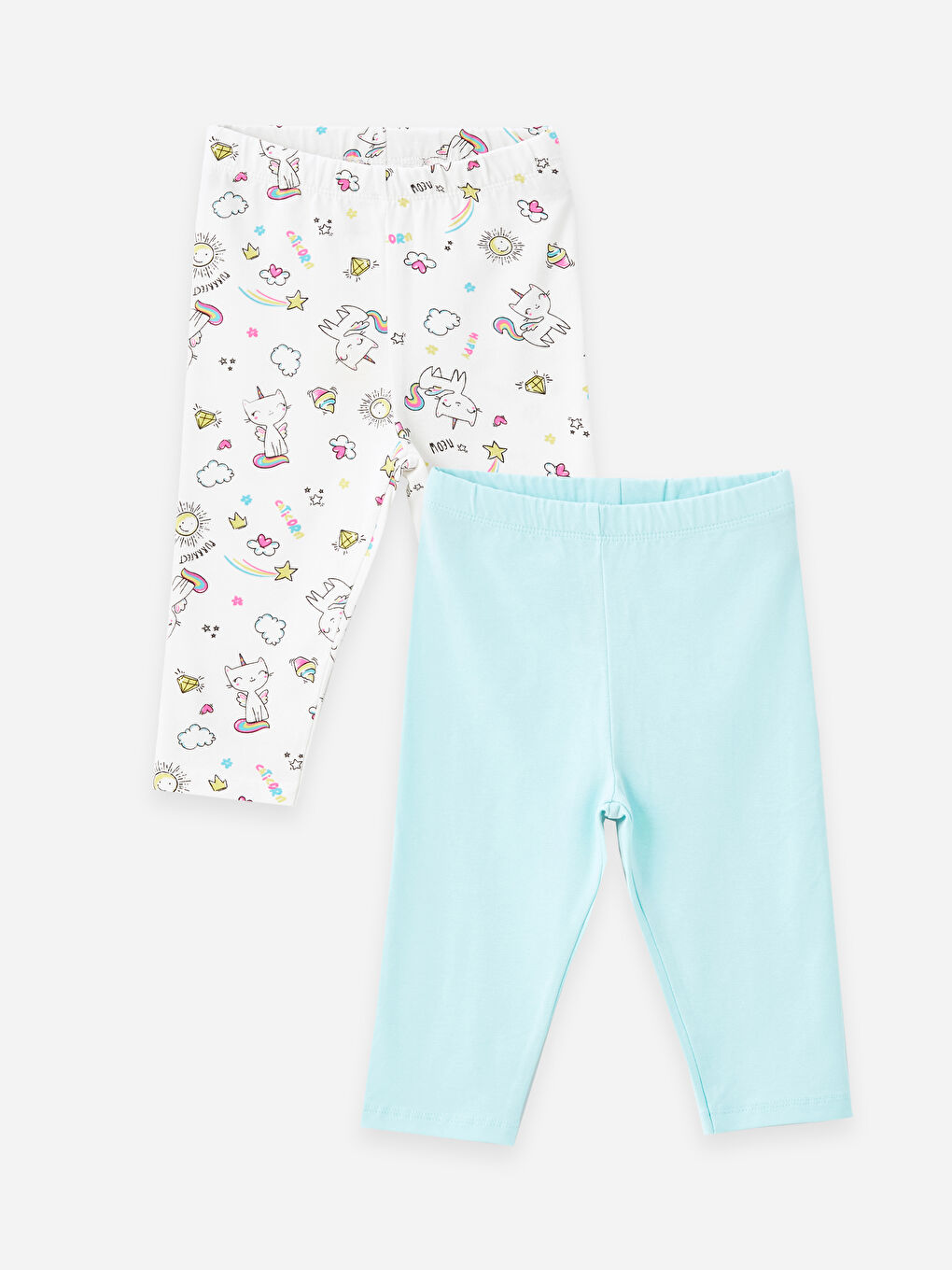 Elastic Waist Printed Baby Girl Tights 2-Pack -S4MS84Z1-LRA
