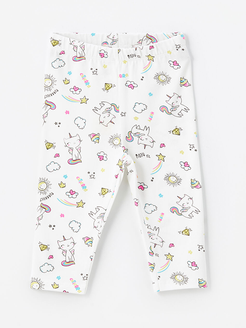 Elastic Waist Printed Baby Girl Tights 2-Pack -S4MS84Z1-LRA