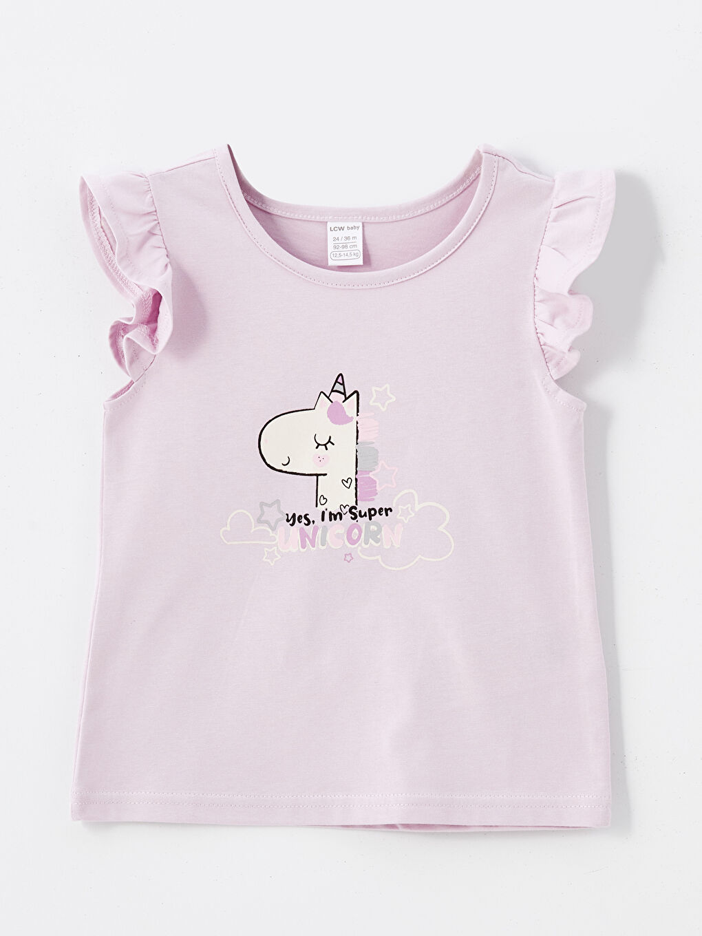 Lila Bisiklet Yaka Fırfırlı Kız Çocuk Bluz