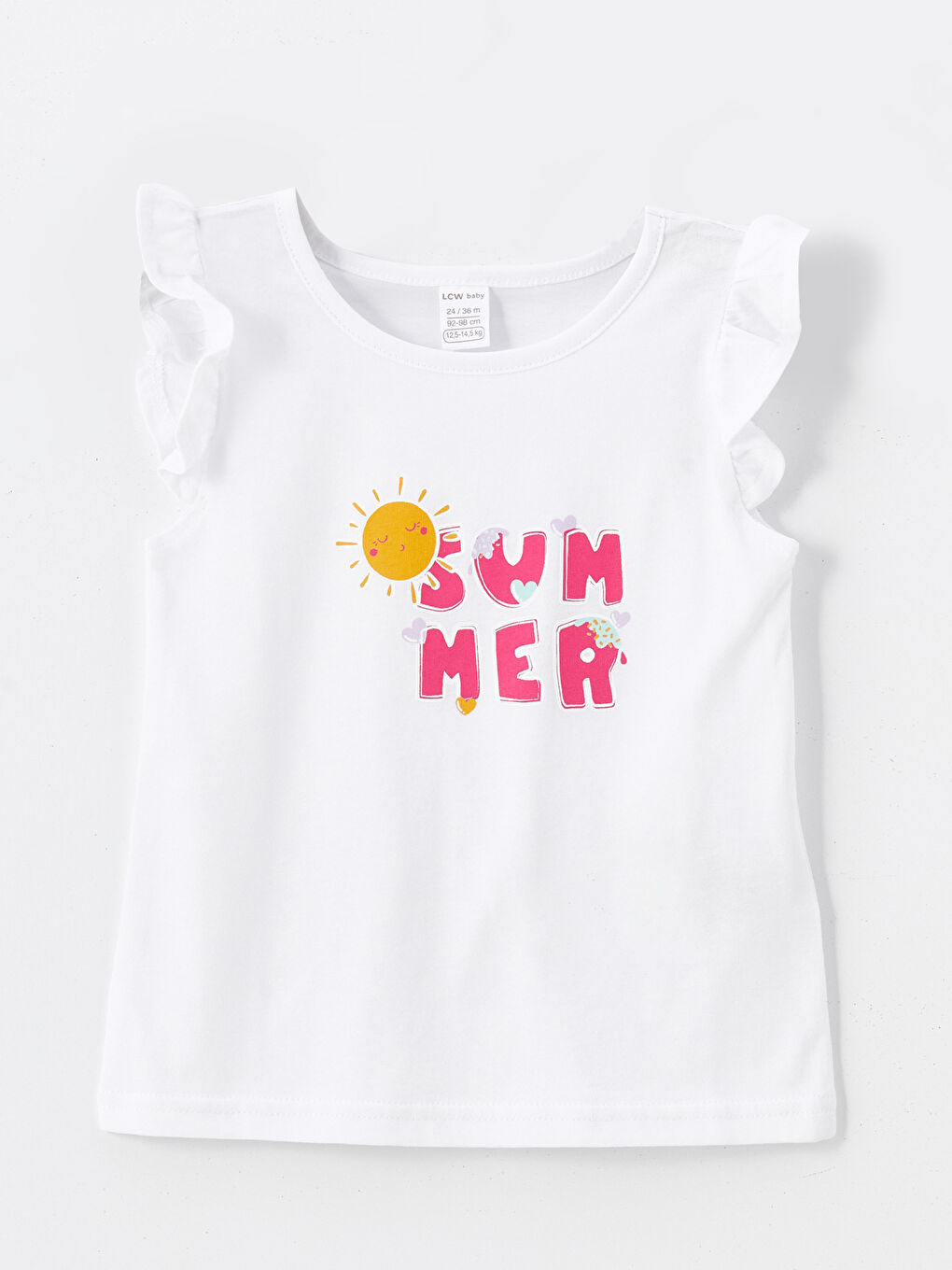 Beyaz Bisiklet Yaka Fırfırlı Kız Çocuk Bluz