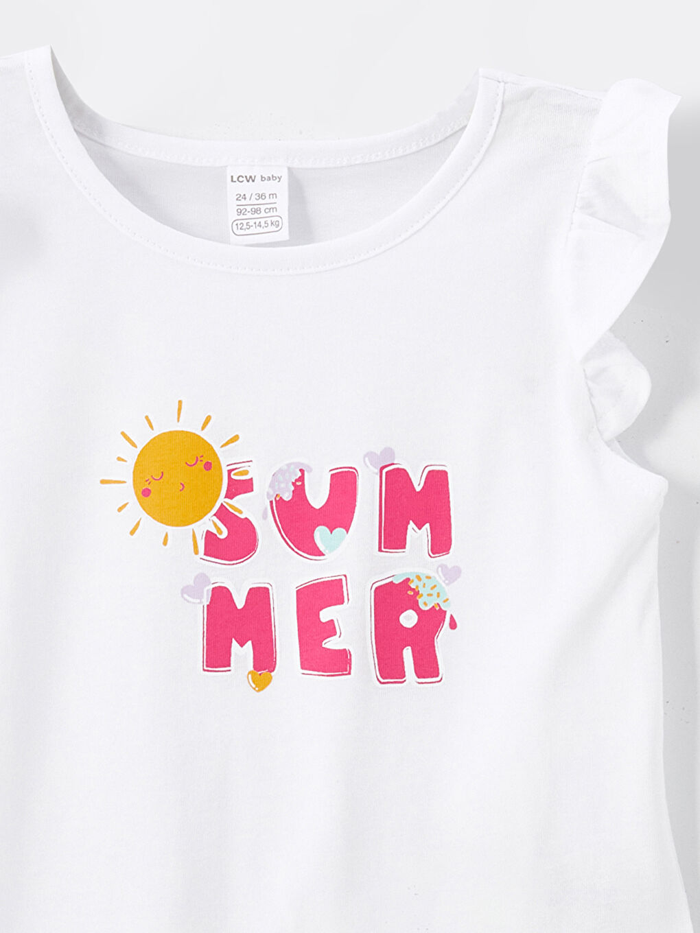 Beyaz Bisiklet Yaka Fırfırlı Kız Çocuk Bluz-1