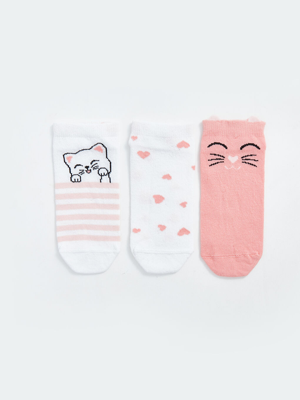 Patterned Girls' Trainer Socks 3-pack