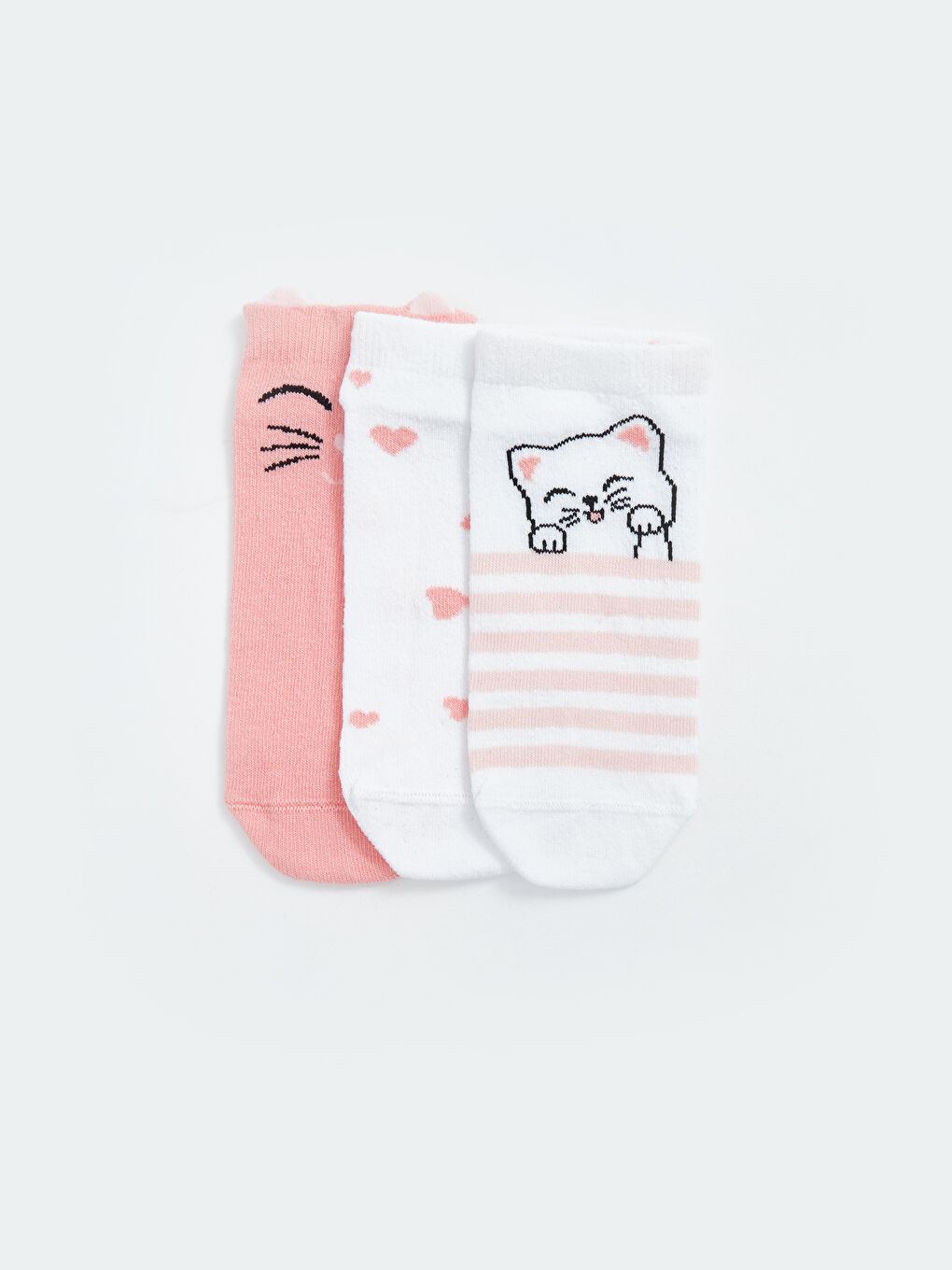Patterned Girls' Trainer Socks 3-pack-1