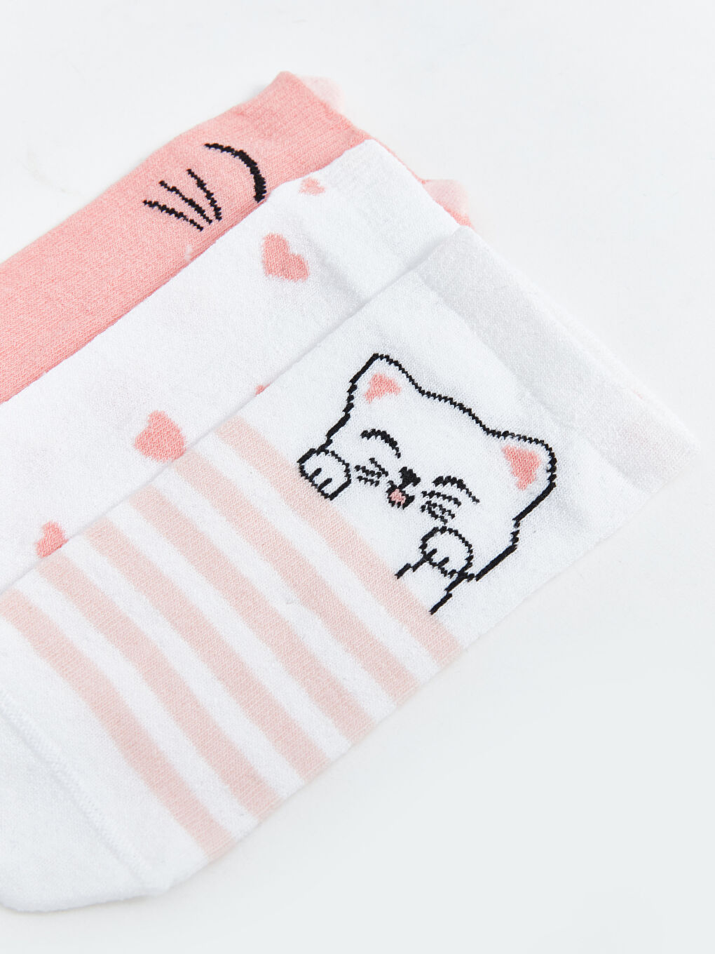 Patterned Girls' Trainer Socks 3-pack-2