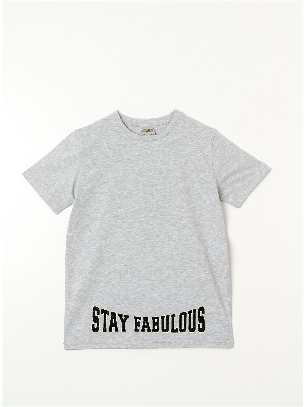 Gri Bisiklet Yaka Erkek Çocuk Tişört