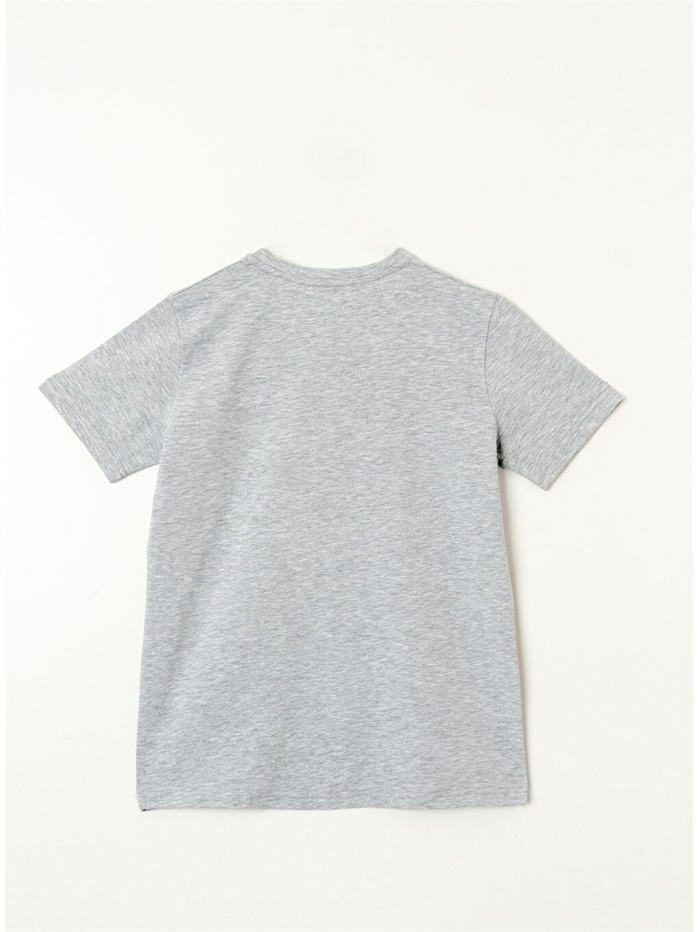 Gri Bisiklet Yaka Erkek Çocuk Tişört-1