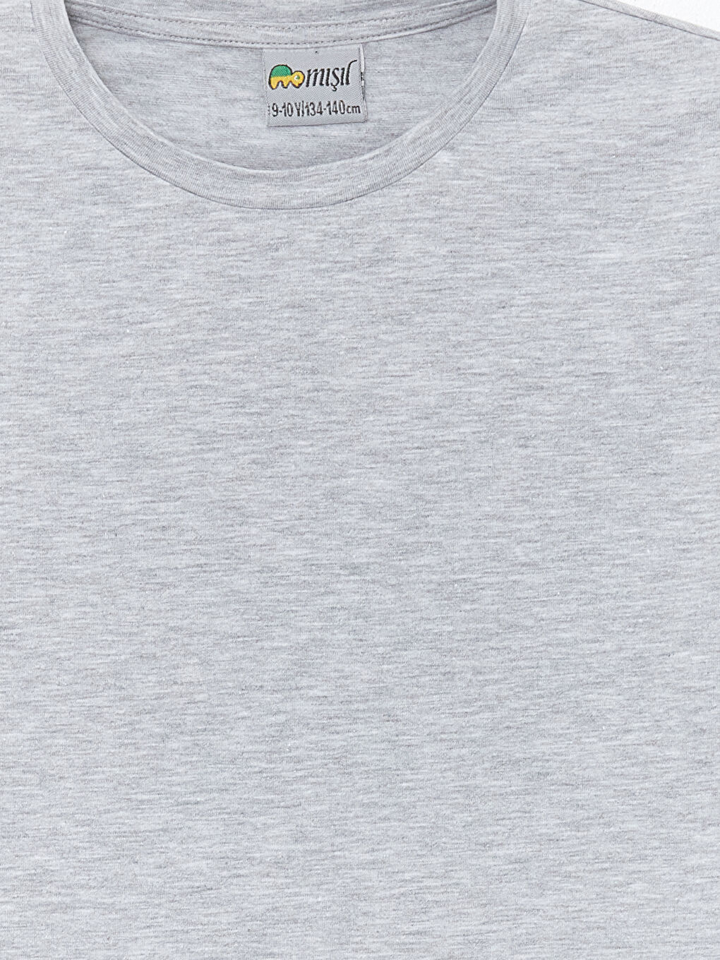 Gri Bisiklet Yaka Erkek Çocuk Tişört-2