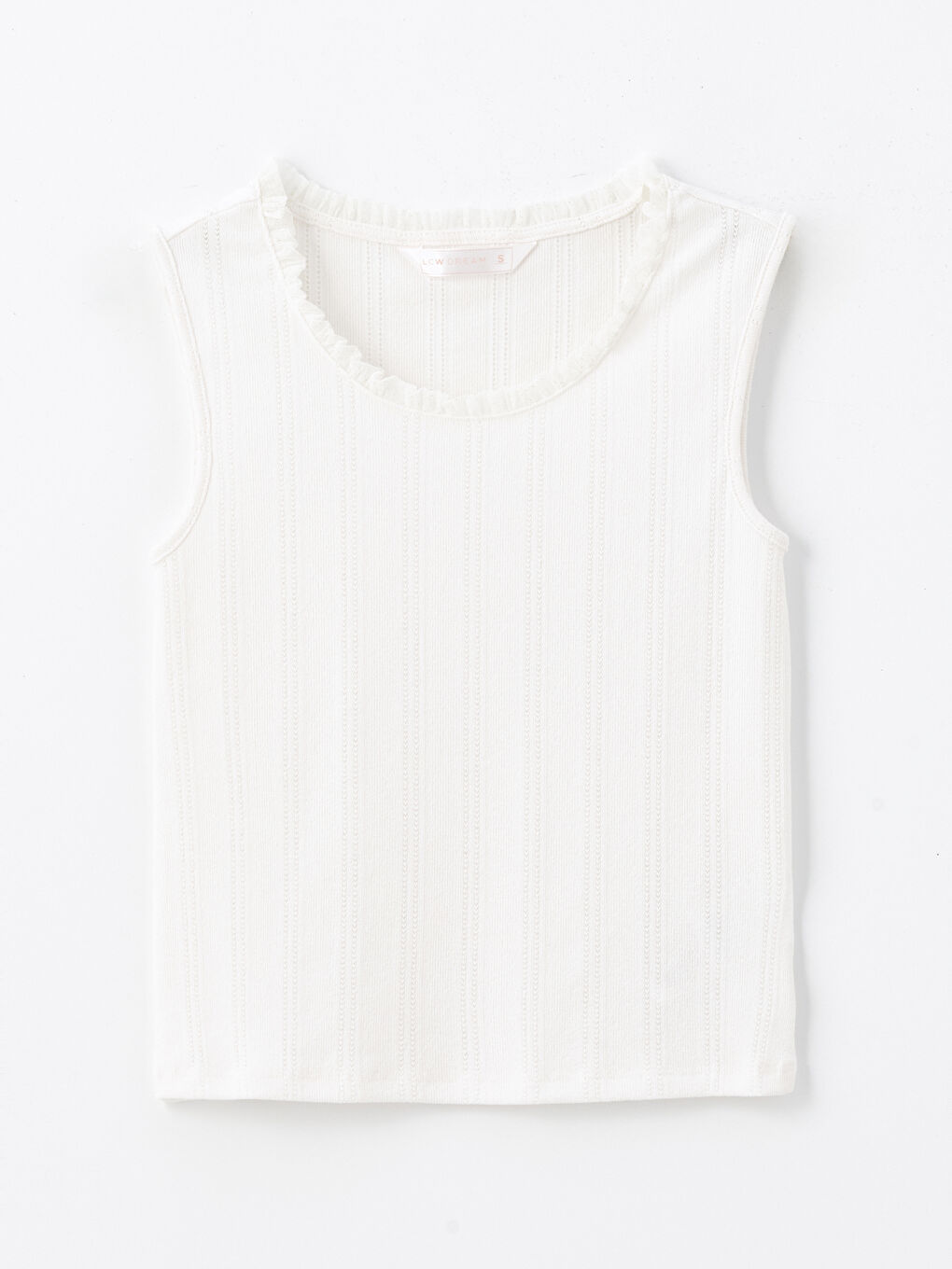 Ekru Kadın Bisiklet Yaka Düz Pijama Takımı-6