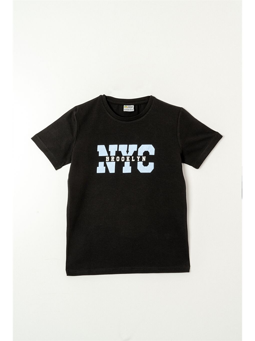 Siyah Bisiklet Yaka Erkek Çocuk Tişört