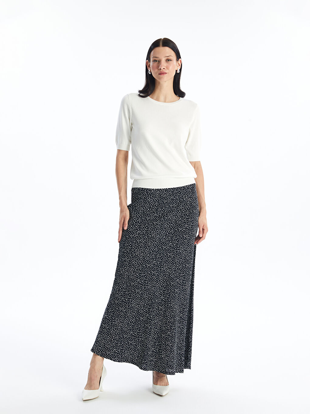 Standard Fit Patterned Women's Flared Skirt -S4MU14Z8-LQJ