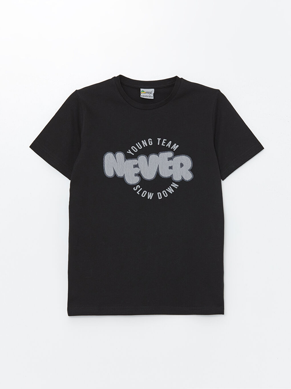 Siyah Bisiklet Yaka Erkek Çocuk Tişört