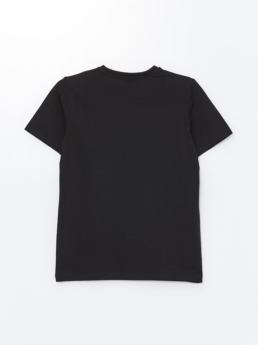 Siyah Bisiklet Yaka Erkek Çocuk Tişört-1