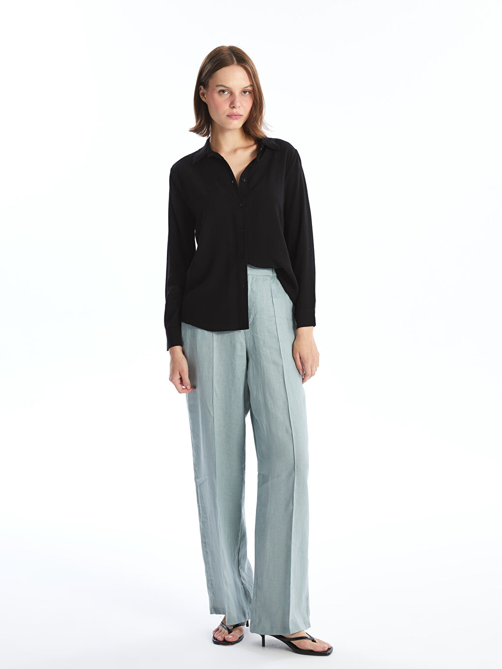 Long Sleeve Plain Women's Shirt -S4MU60Z8-CVL