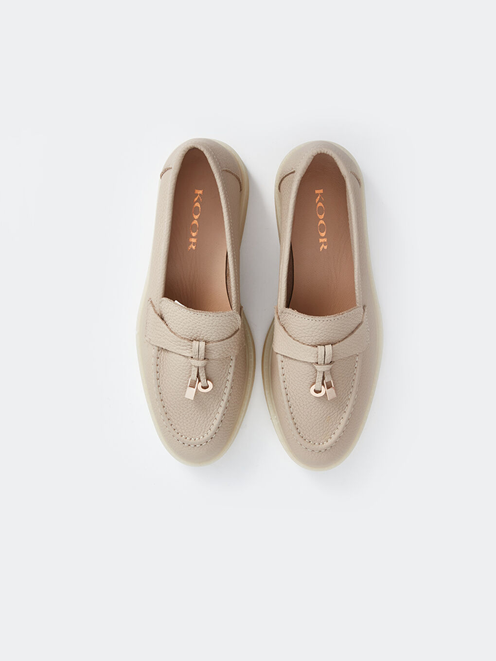 LC WAIKIKI Beyaz Hakiki Deri Aplike Detaylı Kadın Loafer Ayakkabı - 4