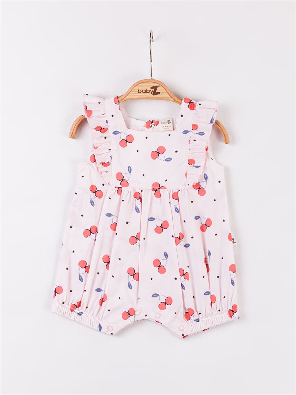 Babyzz Pembe Kare Yaka Kız Bebek Tulum