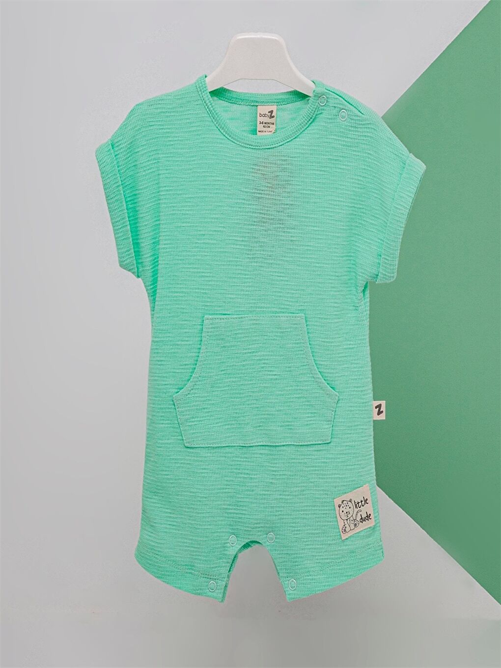 Yeşil Bisiklet Yaka Erkek Bebek Tulum