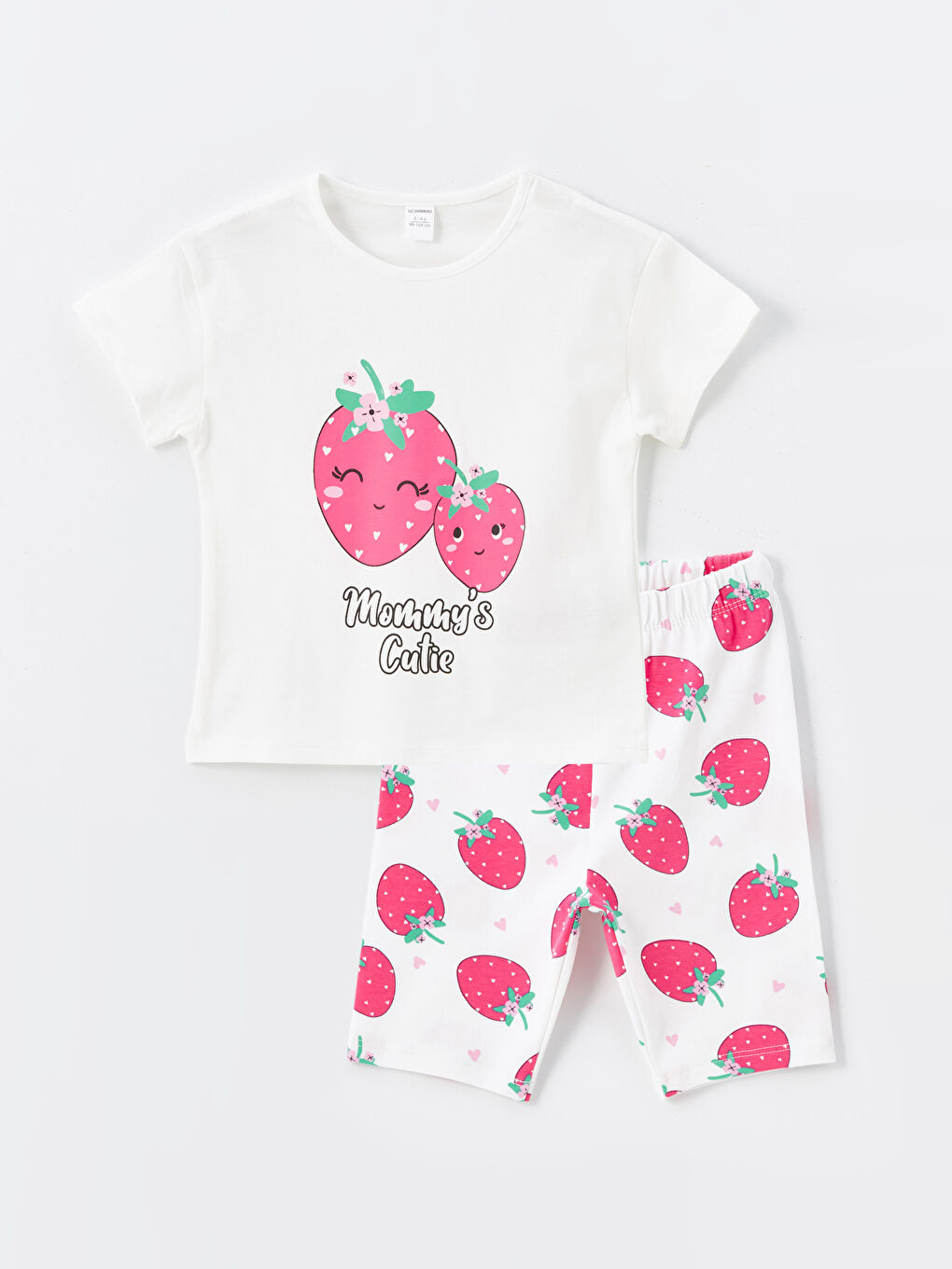 Crew Neck Short Sleeve Baby Girls' T-Shirt and Tights 2 Pack Set