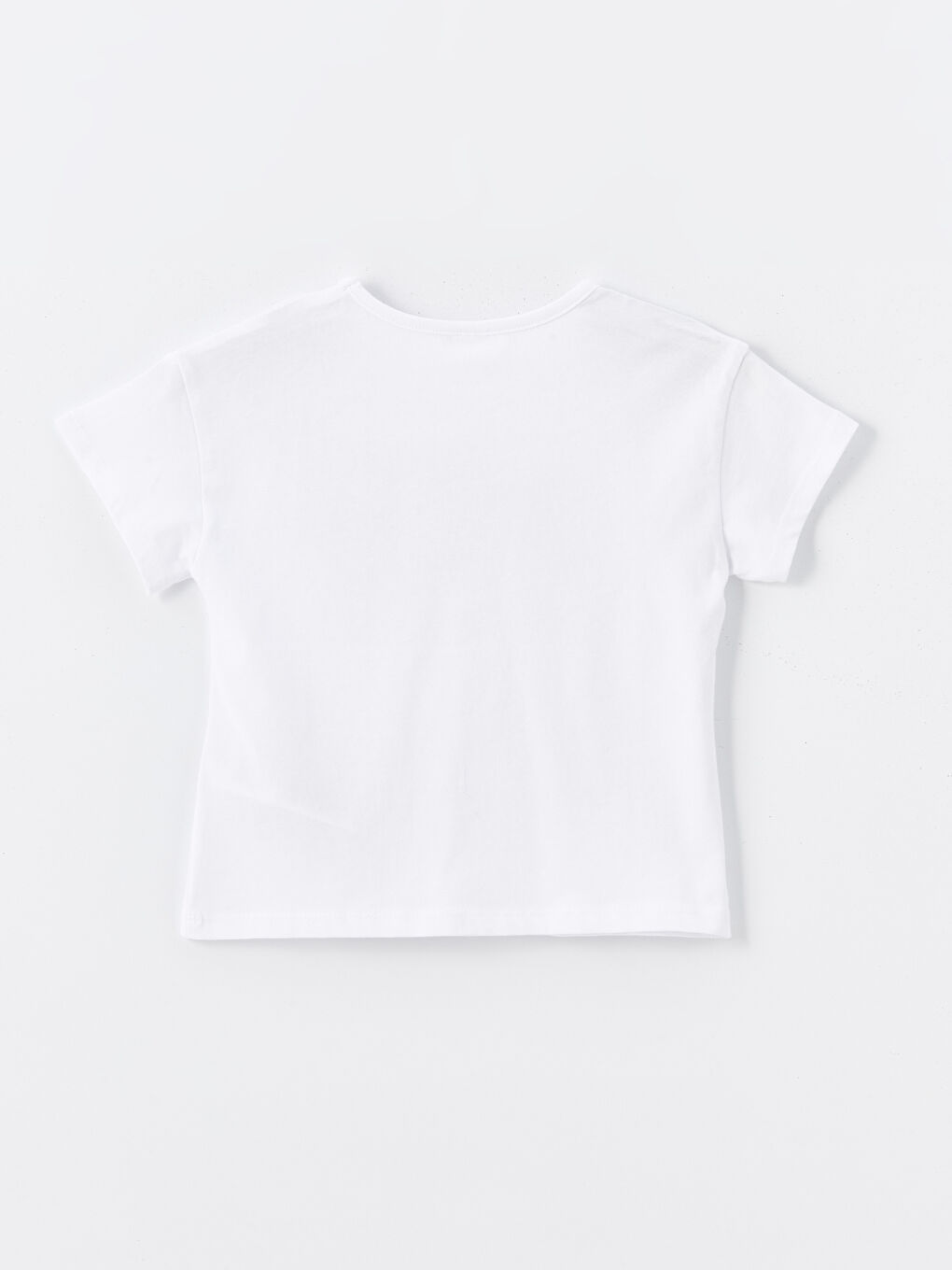 Beyaz Bisiklet Yaka Kısa Kollu Çiçekli Kız Bebek Tişört ve Tayt 2'li Takım-2