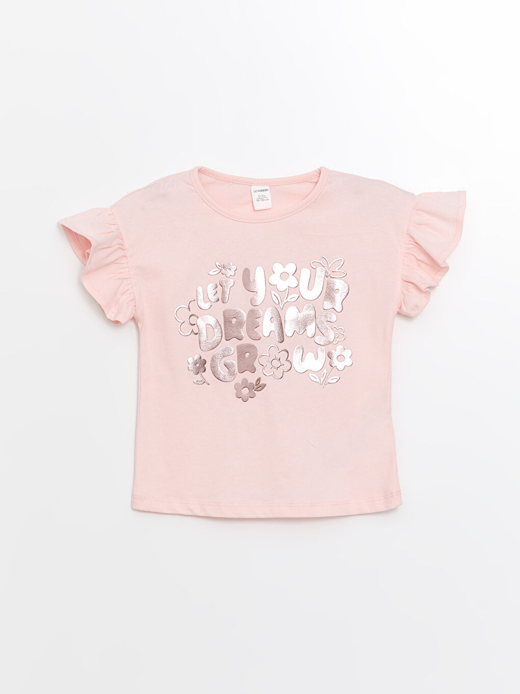 Pembe Bisiklet Yaka Kısa Kollu Baskılı Kız Bebek Bluz ve Tayt 2'li Takım-1