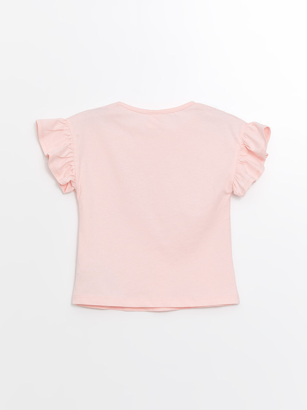 Pembe Bisiklet Yaka Kısa Kollu Baskılı Kız Bebek Bluz ve Tayt 2'li Takım-3