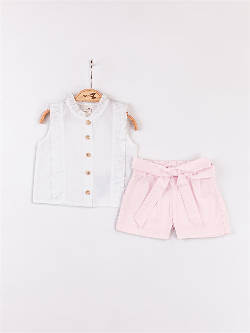 Pembe Bisiklet Yaka Kız Bebek Takım