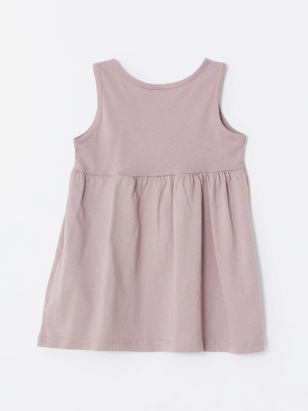 Lila Bisiklet Yaka Baskılı Kız Bebek Elbise-1