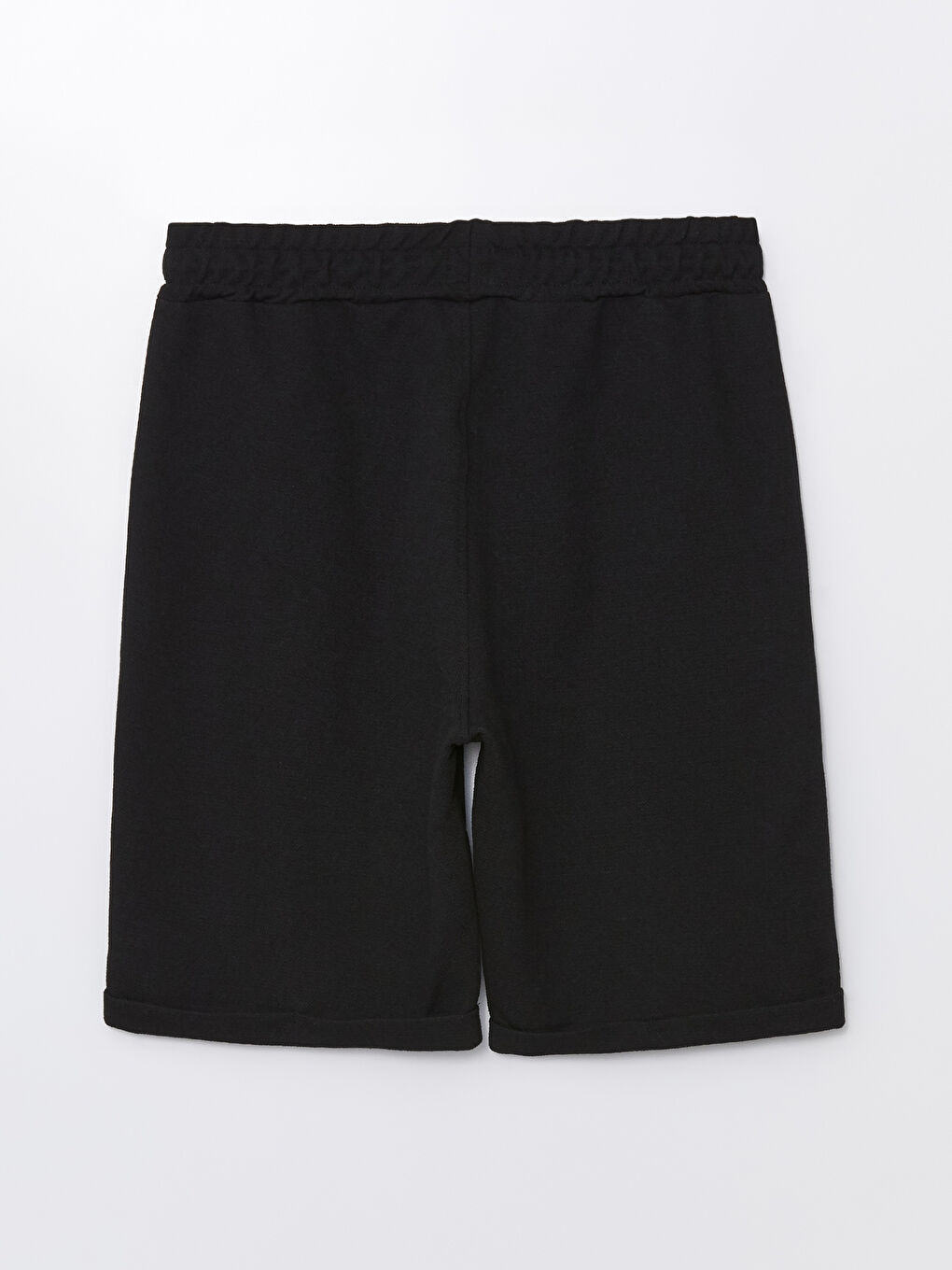 Siyah Standart Kalıp Beli Bağlama Detaylı Erkek Şort-6