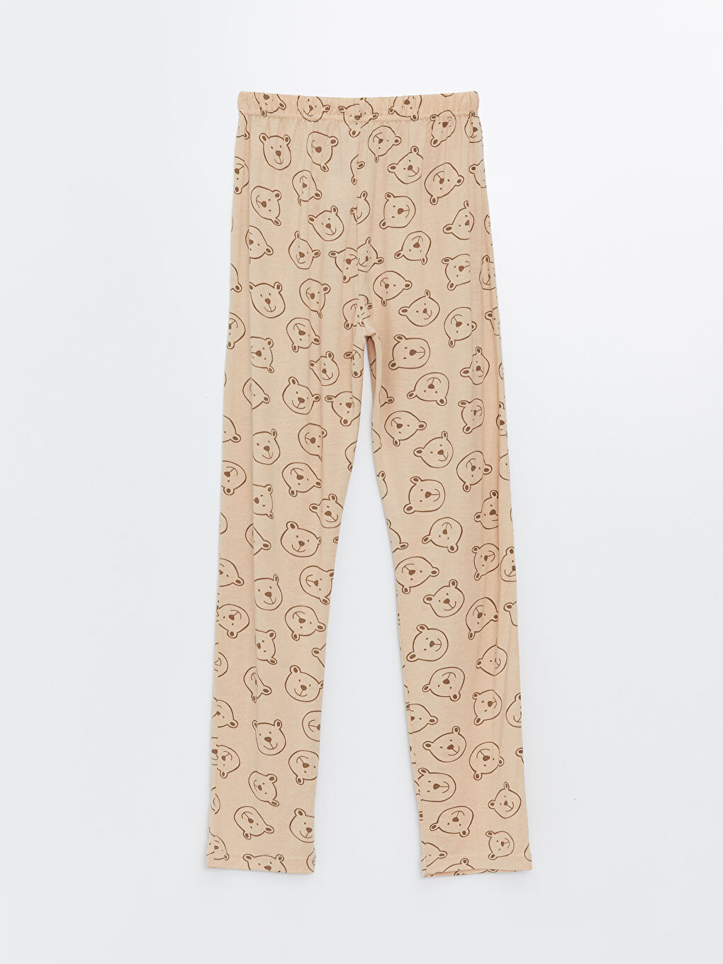 Bej Bisiklet Yaka Kadın Pijama Takım-4