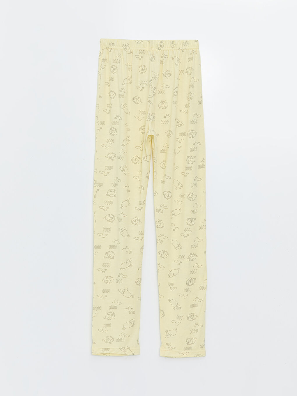 Sarı Bisiklet Yaka Kadın Pijama Takım-3